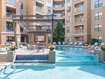 Tiered pool with tanning deck
